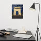 Night Photo at Valley Forge Arch Night Photo Unframed Wall Art Print, 12" X 16"