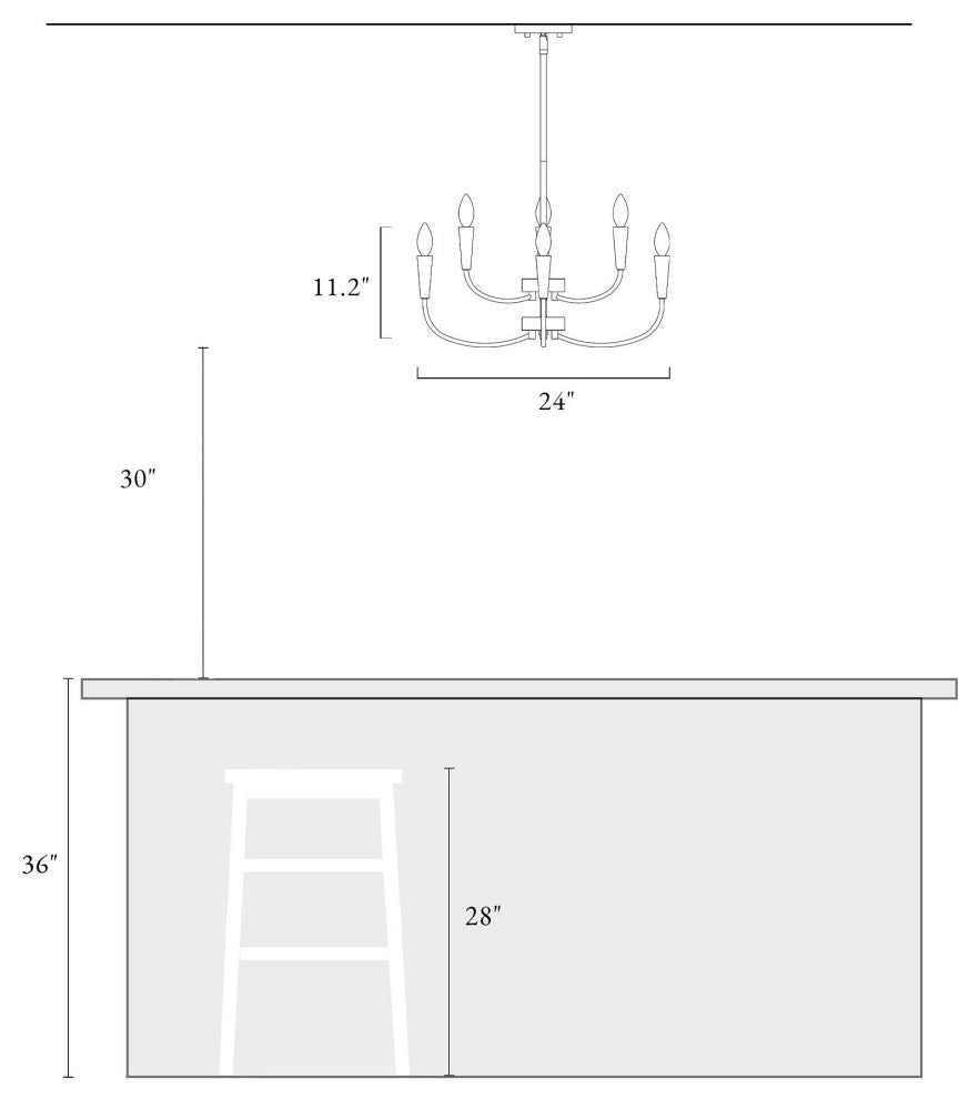 LNC 6-Light Matte Black Candle Modern/Contemporary LED Indoor Chandelier