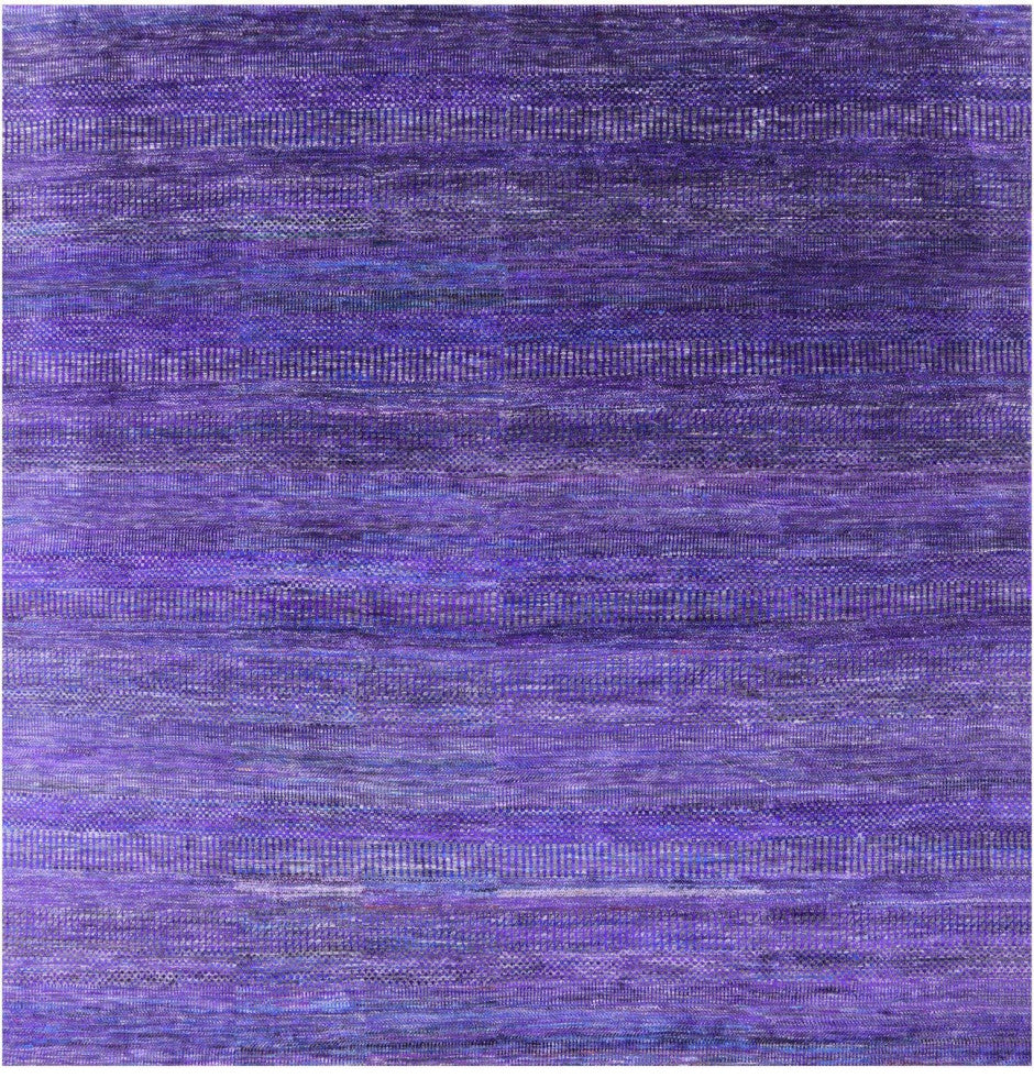 8' Square Super Savannah Gabbeh Hand-Knotted Wool and Silk Rug Q6876