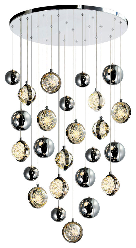 Salvador 24 in LED Integrated Polished Nickel Chandelier