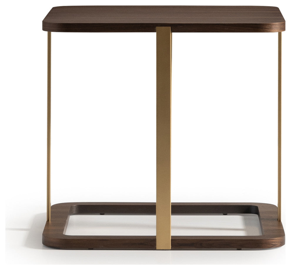 Amora Side Table Eggshell Walnut
