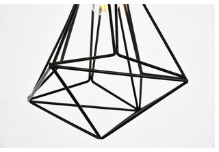 Living District Jago 3-Light Transitional Metal Pendant in Black