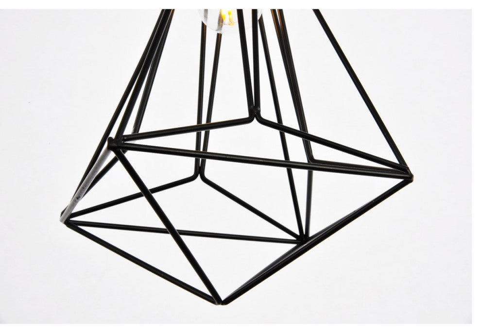 Living District Jago 3-Light Transitional Metal Pendant in Black
