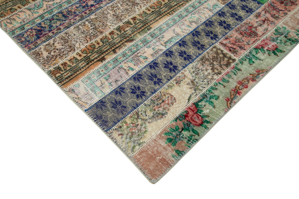 Rug N Carpet - Handmade Turkish 6' 8" x 9' 11" Unique Patchwork Area Rug