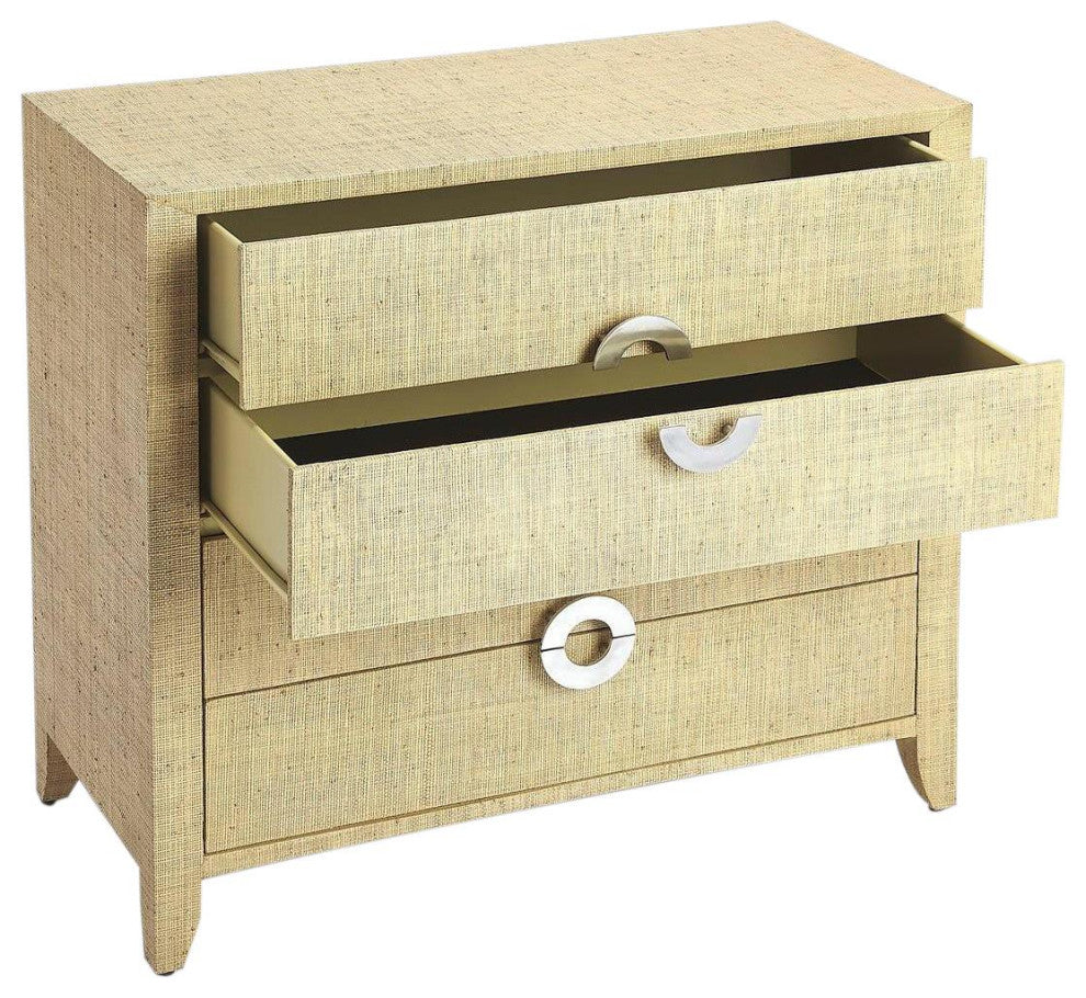Stylish Raffia-Clad Chest of Drawers For Coastal Charm