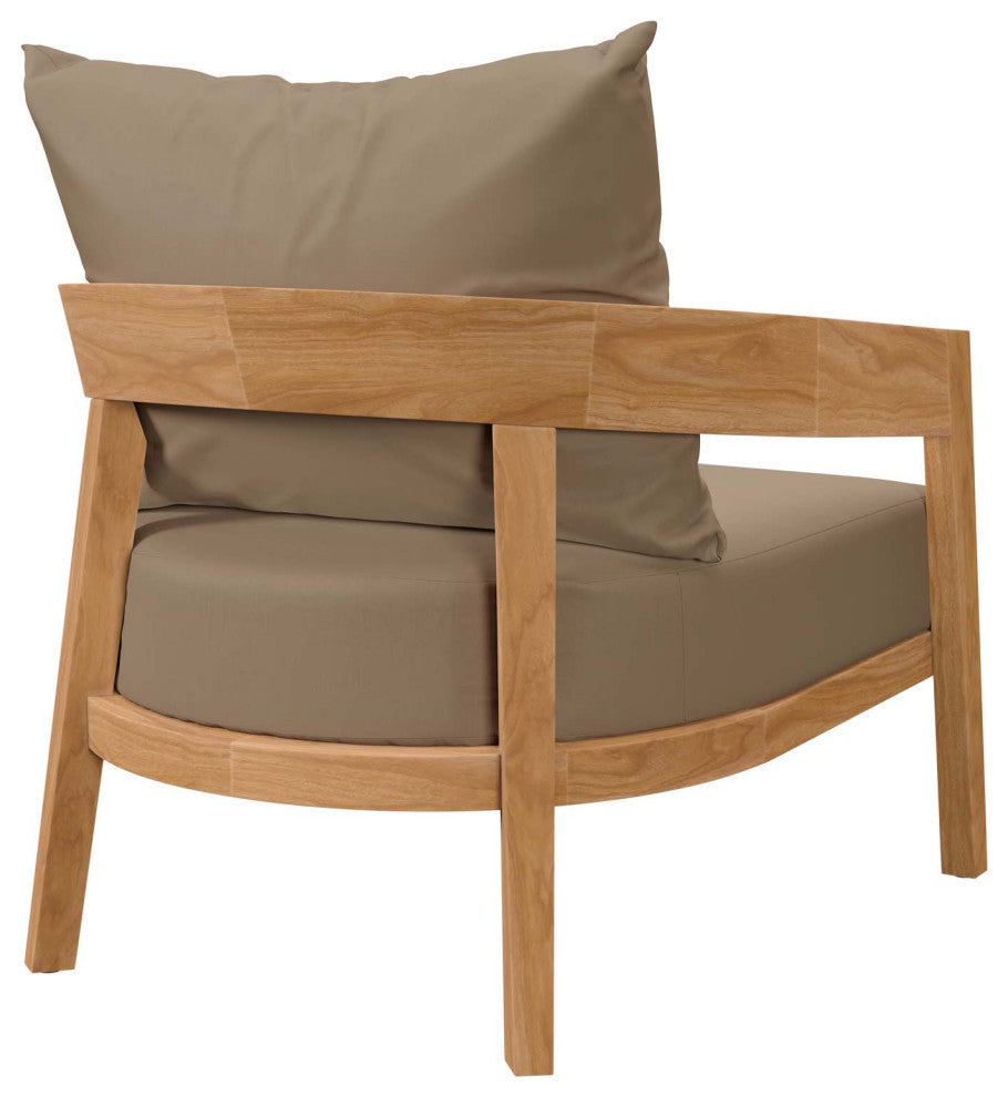 Brisbane 3-Piece Teak Wood Outdoor Patio Outdoor Patio Set, Natural Light Brown