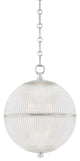 Sphere No. 3 1-Light Pendant by Mark D. Sikes, Small, Polished Nickel, Clear