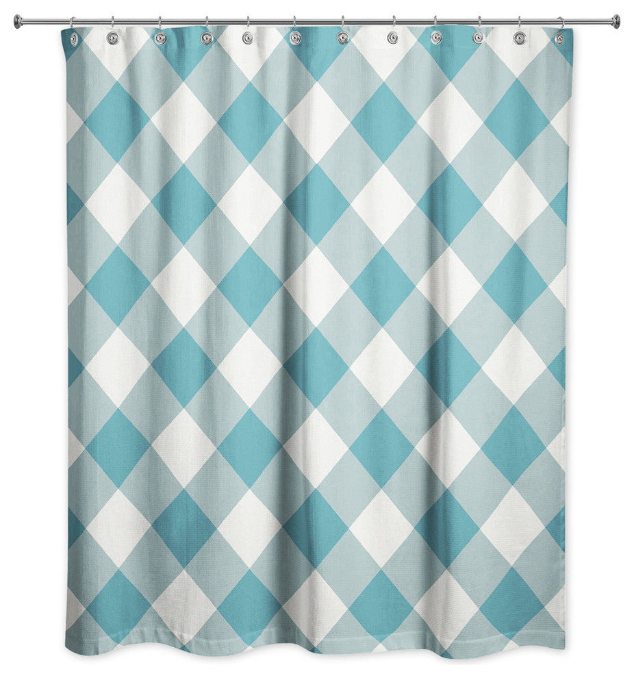 Blue Plaid Shower Curtain