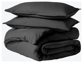 Bare Home Microfiber Duvet Cover & Sham Set, Black, King