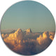 Orange Clouds Colorful Sunset In Sky, Disc Metal Artwork Landscape, 36"