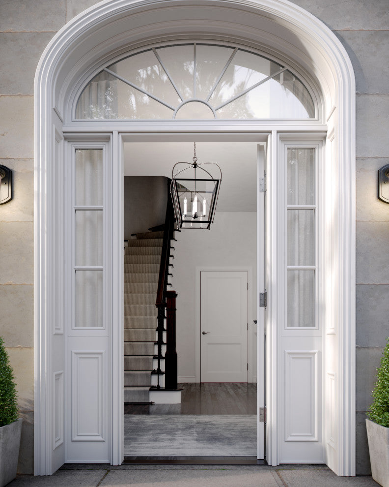 Charleston Medium Four Light Foyer, Midnight Black