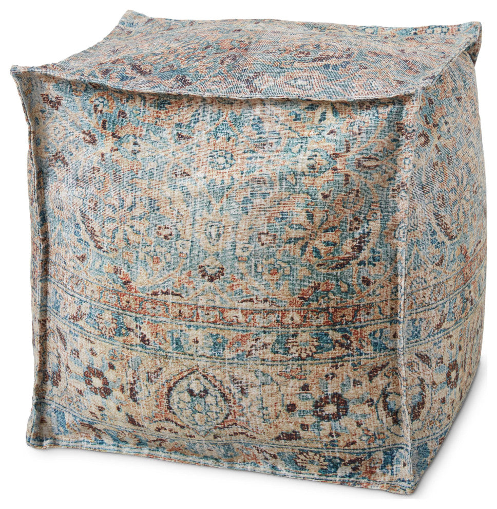 Loloi LPF0025 Gold / Multi 18"W x 18"D x 18"H Pouf