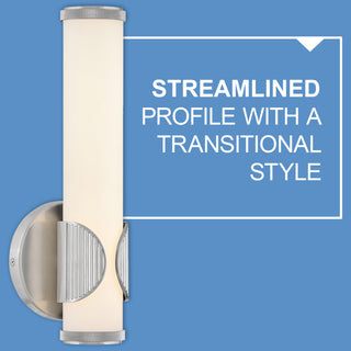 Hinkley Femi 13" Small LED Bath Vanity Sconce, Brushed Nickel+Etched Opal Glass