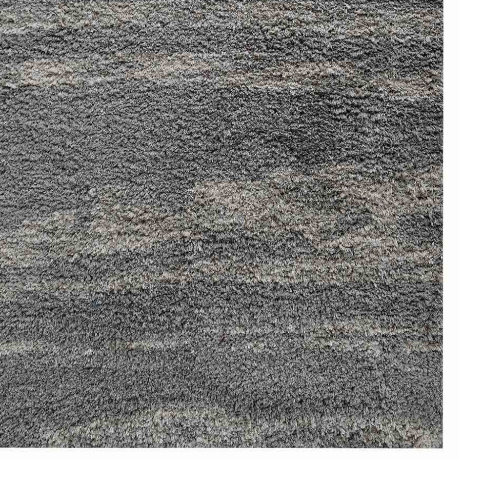 Hand Knotted Silk Area Rug Contemporary Gray Beige