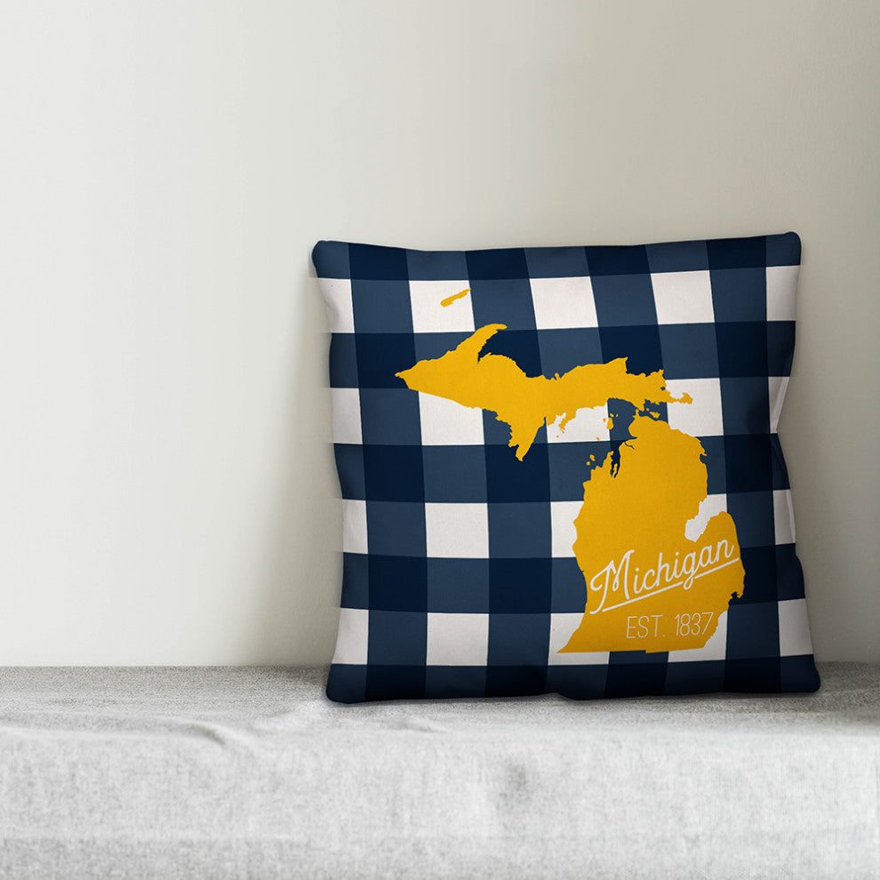 Michigan Buffalo Check 18x18 Spun Poly Pillow
