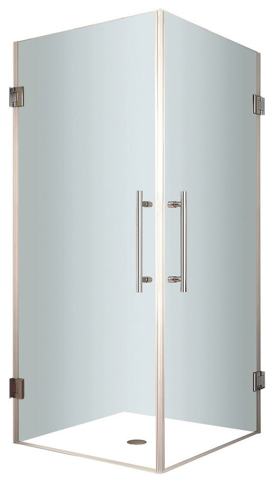 Aston Vanora 34"x34"x72" Completely Frameless Square Shower Enclosure, Chrome