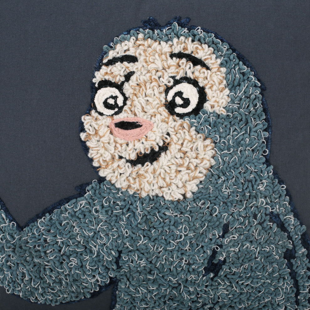 Gaskin Modern Handcrafted Fabric Sloth Pillow Cover, Single