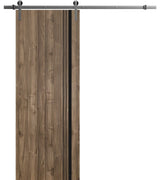 Bi-fold Doors 56 x 96 | Planum 0011 Walnut with  | Sturdy Tracks