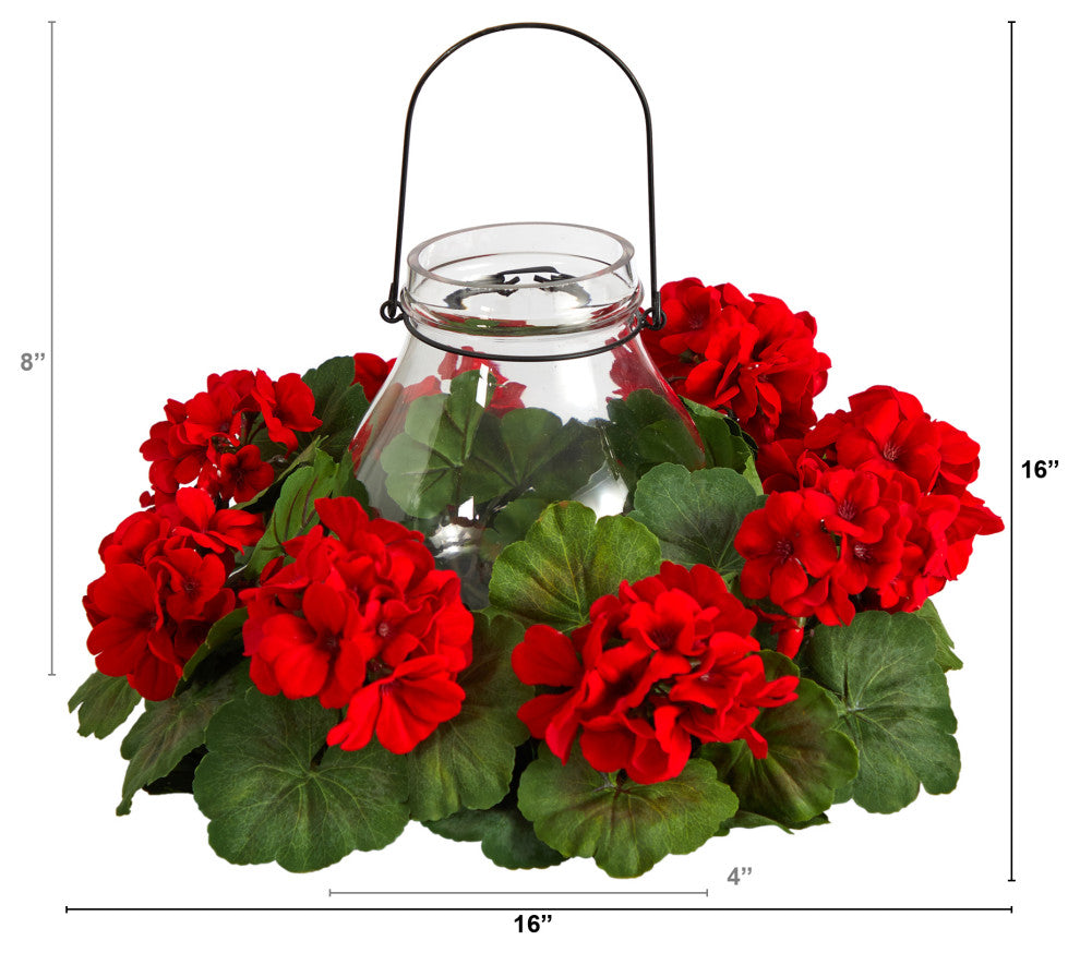 16" Artificial Geranium Candelabrum