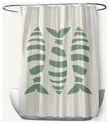 Puzzle Fish Sage 70" w x 73" h Shower Curtain