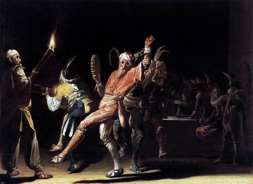 Willem Cornelisz Duyster Carnival Clowns, 21"x28" Gallery Wrapped Canvas