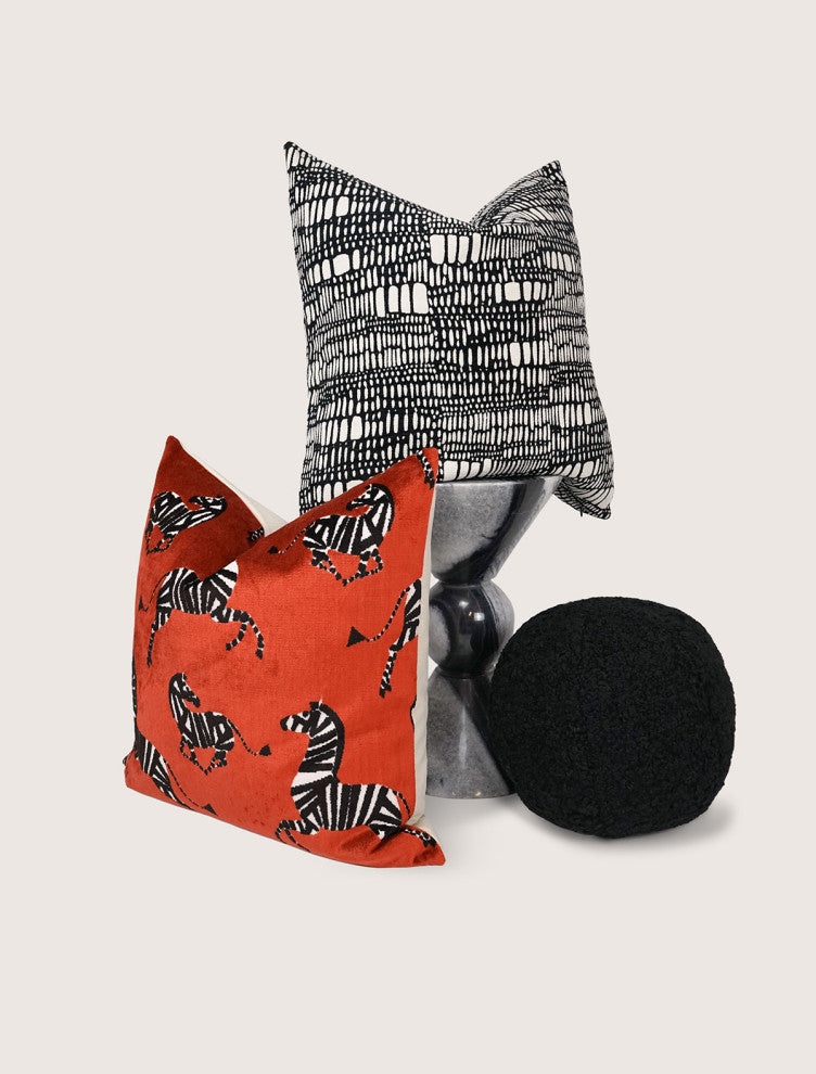 Poodle Ball Pillow - Black