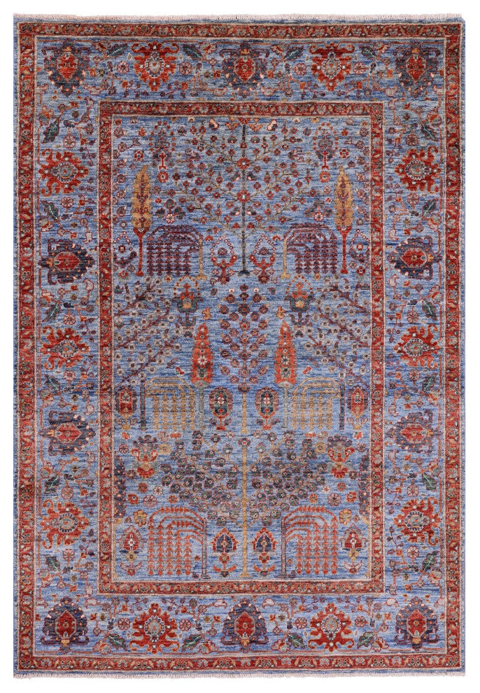 4' 2" X 6' 0" Persian Ziegler Handmade Wool Rug Q11158
