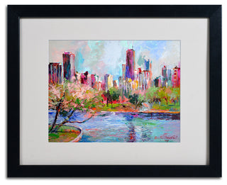 'Cityscape 2' Matted Framed Canvas Art by Richard Wallich