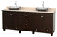 Acclaim Espresso Double Vanity, 80", Avalon White Carrera Marble, Ivory Marble