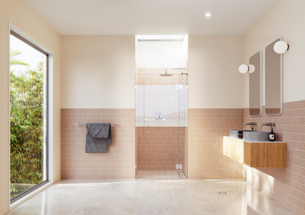 43"Wx78"H Frameless 3 Panel Inline Shower Door, Polished Chrome