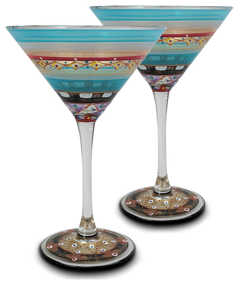 Mosaic Carnival Martini Glasses, Set of 2