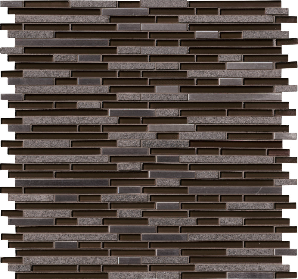 MSI SMOT-SGLSMTIL-8MM 12" x 12" Linear Mosaic Sheet - Varied - Harlow