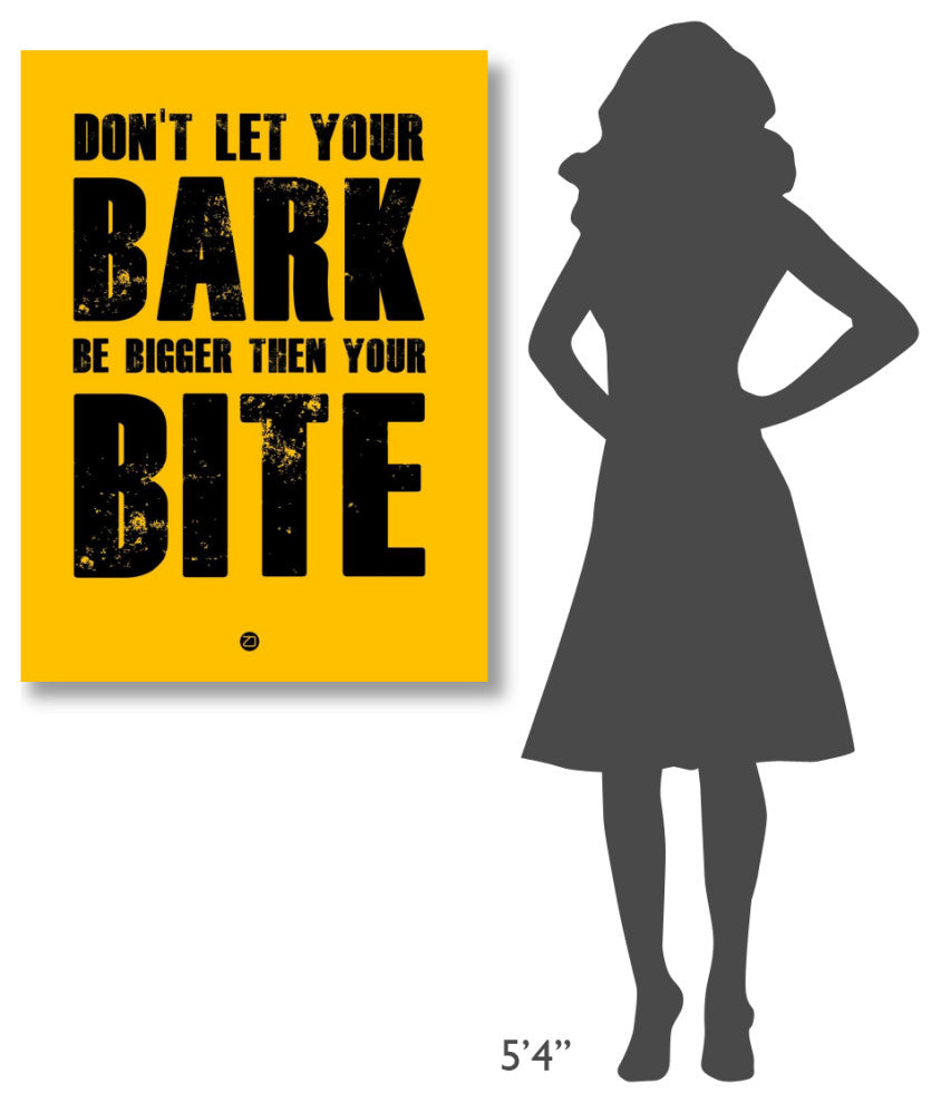 "Bark And Bite Poster Yellow" Fine Art Print