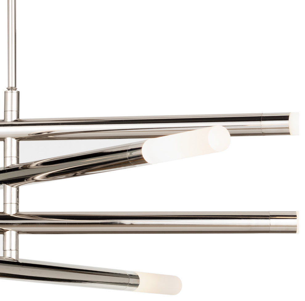 Wick Chandelier, Polished Nickel