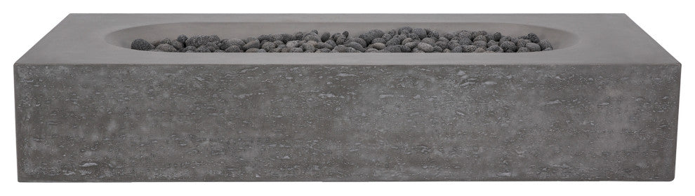 Pyromania Alchemy Concrete Fire Pit Table, 60"x30", Slate, Natural Gas