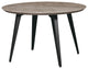Ravenna Round Dining Table 47 in. MDF Tabletop in Black Metal Legs, Weathered Oak
