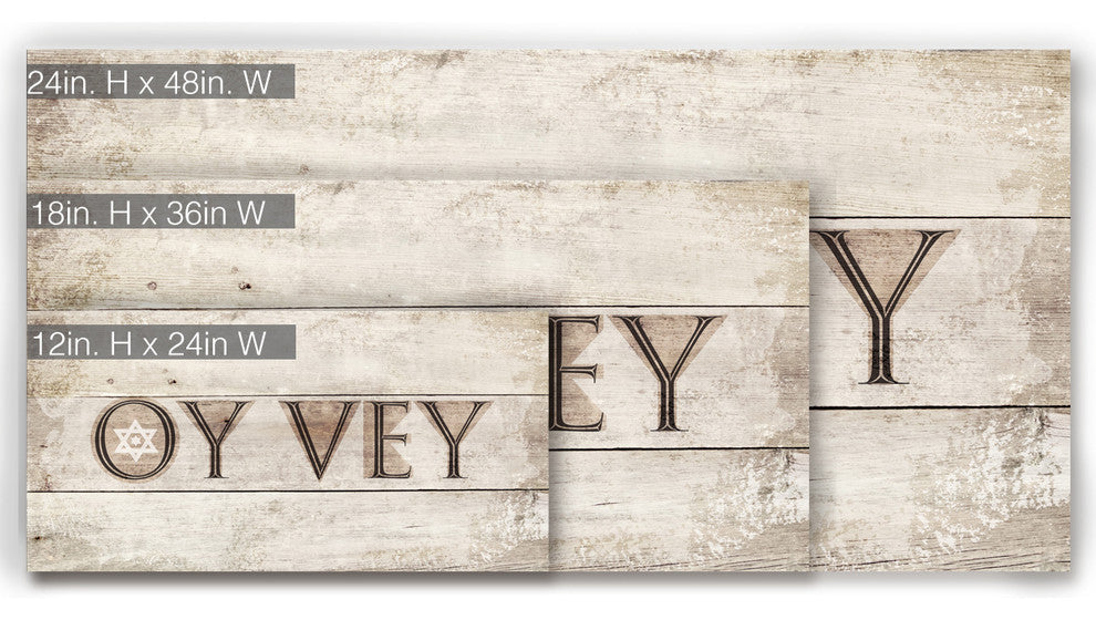 Ready2HangArt Inspirational 'Oy Vey' Wrapped Canvas Wall Art