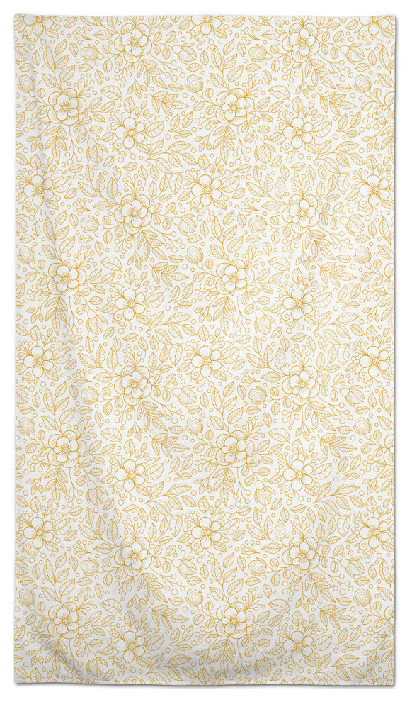 Doodle Flower Pattern Yellow 58x102 Tablecloth