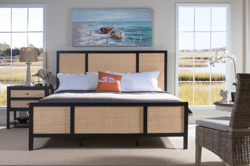 Morada Black Woven Night Stand