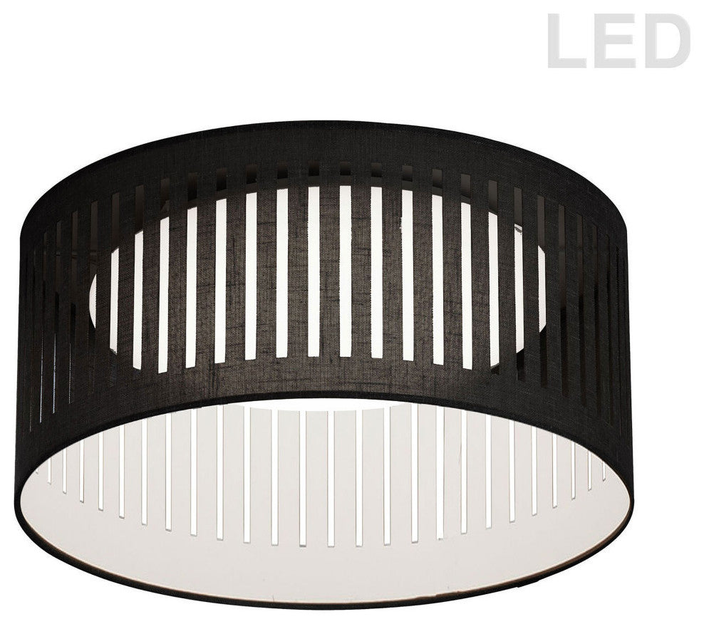 14W Slit Drum LED Flush Mount, Black