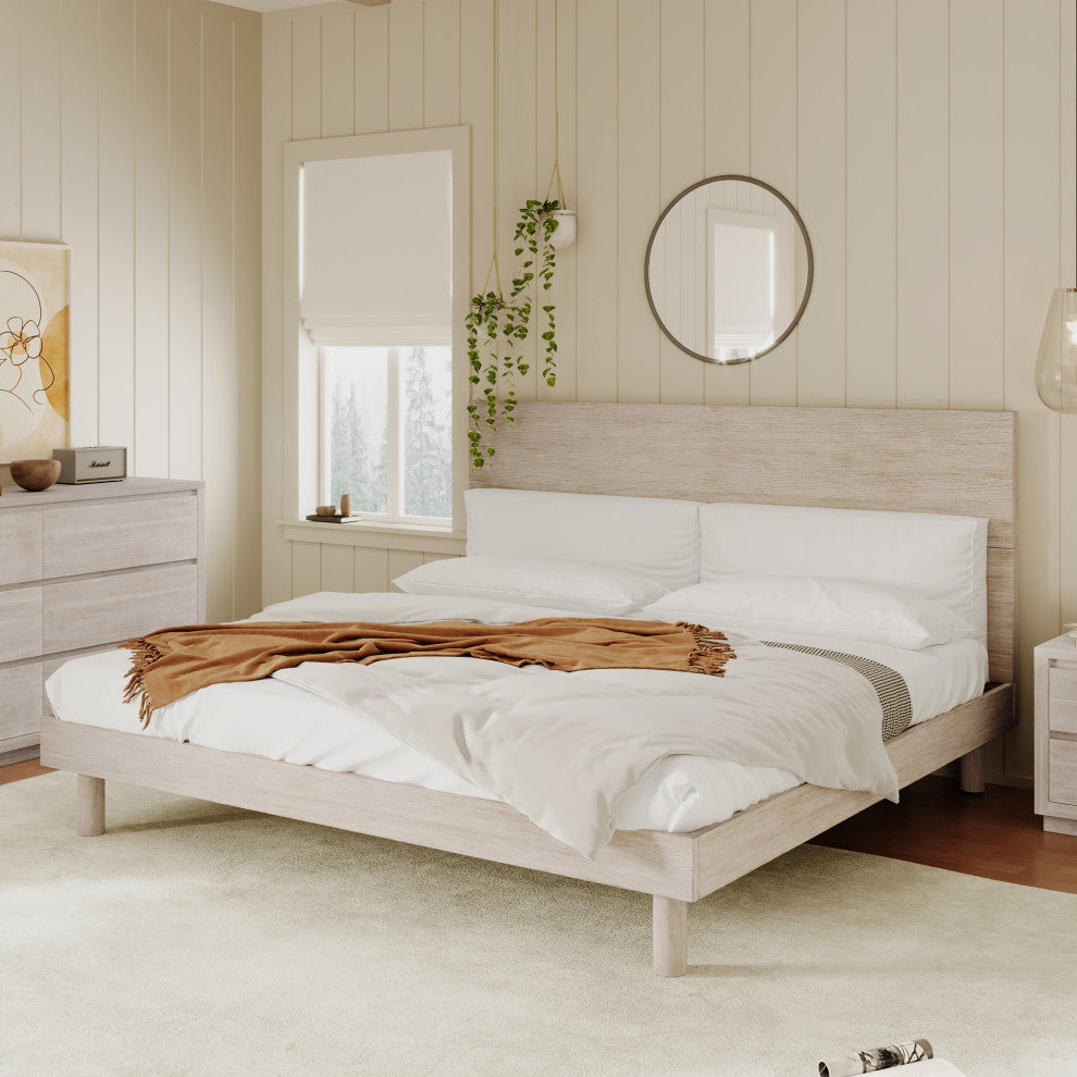Full/Queen/King Wood Frame Platform Bed, King