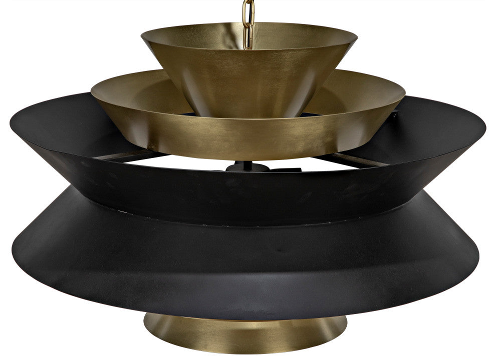 Noir Furniture Arion Pendant, Steel With Brass Finish