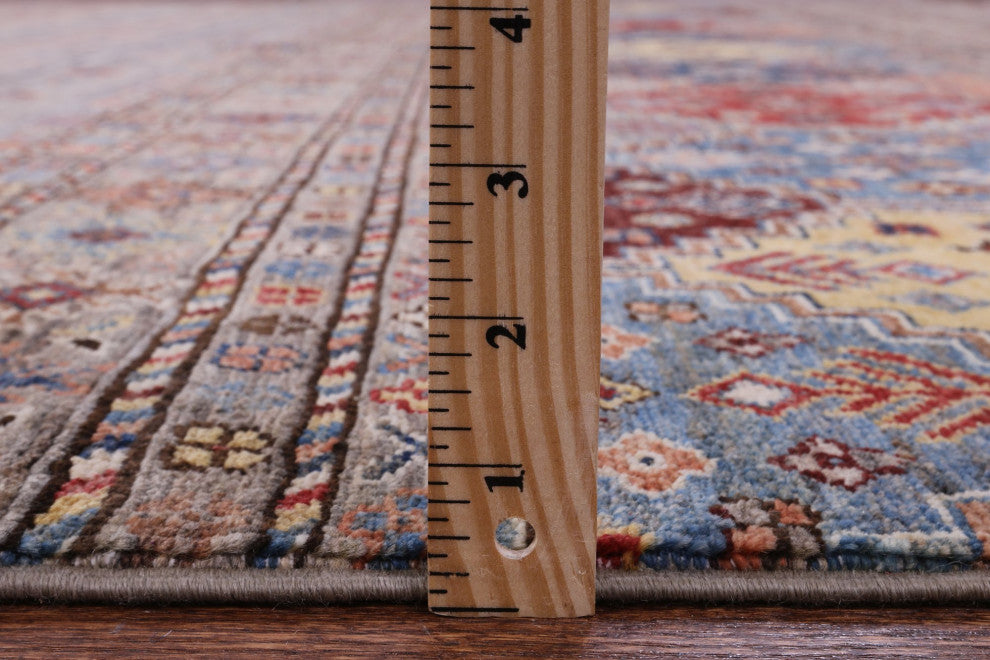 8' 11" X 12' 3" Handmade Khorjin Super Kazak Wool Rug Q11137