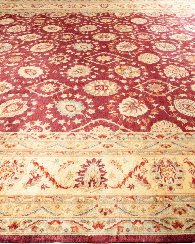 Eclectic, One-of-a-Kind Hand-Knotted Area Rug Red, 11' 8" x 18' 2"