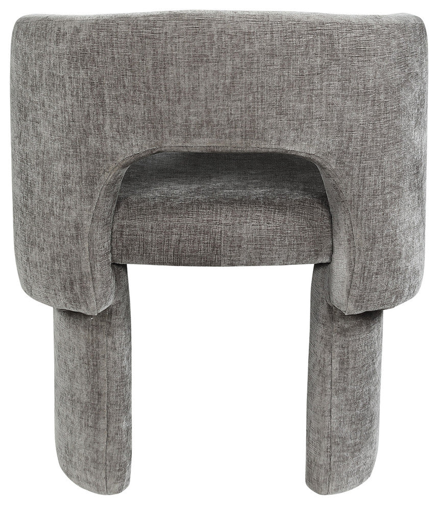 Emmet Boucle Fabric Dining Chair / Accent Chair, Grey, Chenille Fabric
