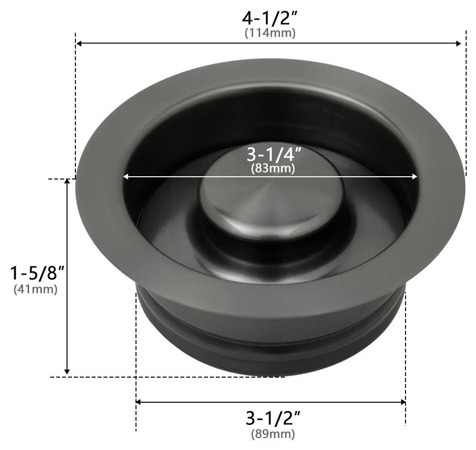 Starstar Kitchen Sink Stopper, Garbage Disposal Flange, Black, With Cover