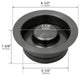Starstar Kitchen Sink Stopper, Garbage Disposal Flange, Black, With Cover