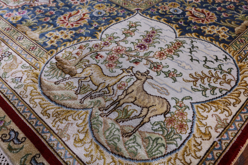 Hand Knotted High End Persian 100% Silk Rug 8' 0" X 10' 0''- Q4778