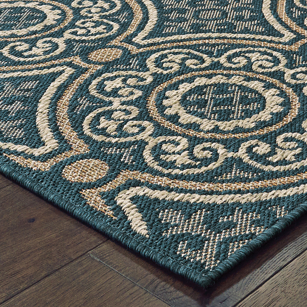 Latitude 609B3 Teal/Gray 9'10"x12'10" Rug