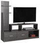 Tv Stand, 60"L , Gray With Display Tower